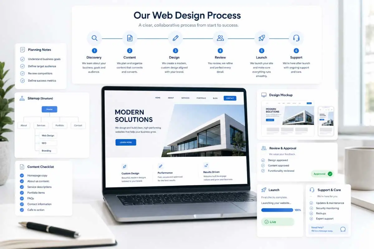 Website planning, answers and project process preview