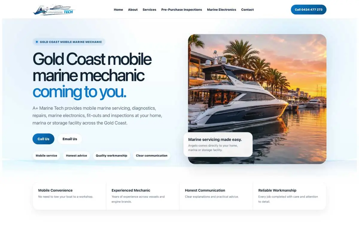A Plus Marine Tech website preview