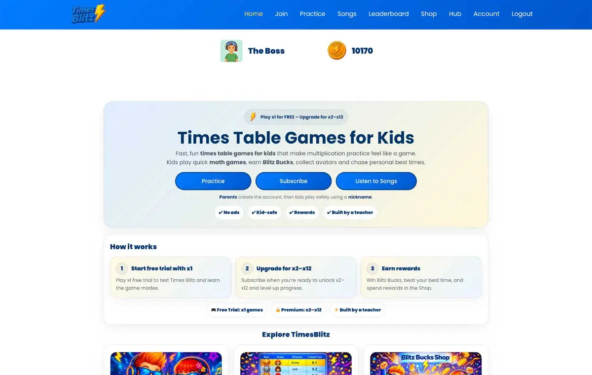 Times Blitz website preview